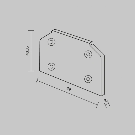 Заглушка торцевая к профилю 2шт Maytoni Technical Accessories for tracks Trinity TRA005MPEC-S(N)