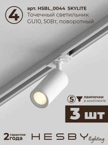 Трековая система в сборе встраиваемая однофазная 220V Hesby Lighting Skylite №3 HSBL_kompl_S003_VI1W3K