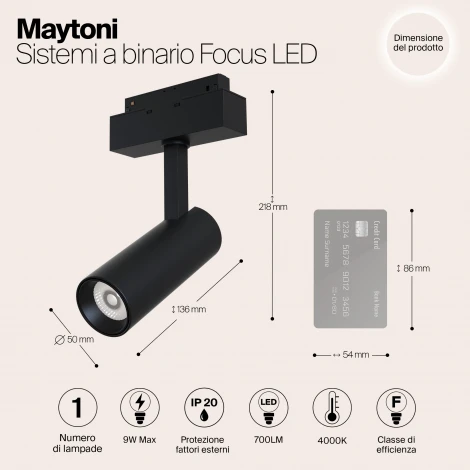 Трековый светильник Focus Led S35 4000K 9Вт 24° (магнитный) Maytoni Technical TR019-2-10W4K-B (48V, круглые)