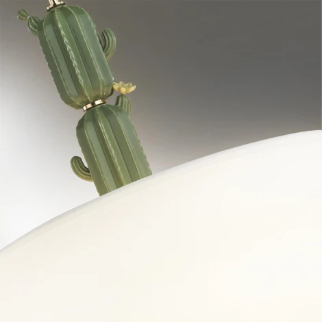 Подвесной светильник Odeon Light Cactus 5425/3 золотой/зеленый/белый/металл/керамика/ткань E27 3*60W (220V, на проводе, круглые)