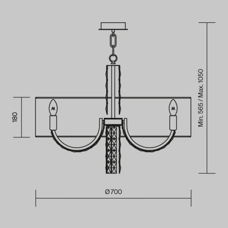 Подвесная люстра Maytoni Talento DIA008PL-06CH (220V, подвески, на цепи, круглые)