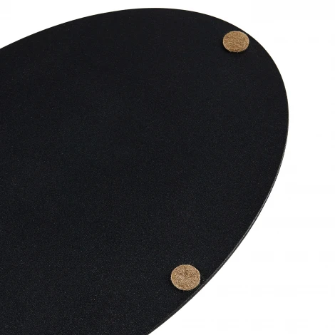 Стол приставной овальный МеталлАрт М015 белый мрамор/черный Mebelik 009510