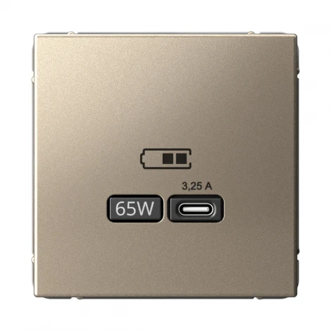Розетка с быстрой зарядкой USB Type-C 65Вт (шампань) Systeme Electric GAL000527