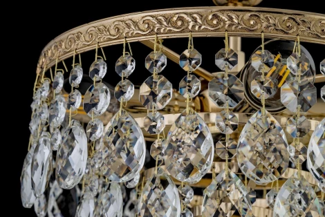 Потолочная люстра на штанге Arti Lampadari Castellana E 1.3.30.608 G (220V, хрусталь, круглые)