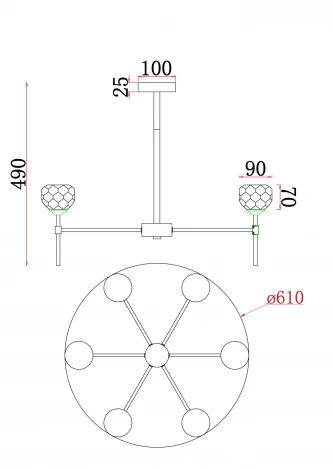 Потолочная люстра на штанге Freya Blowball FR5236PL-06BS
