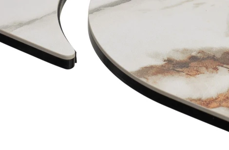 Стол ПАЛАСИО (PALACIO) 180 цвет KL-188 Контрастный мрамор матовый, итал керамика/ ШАМПАНЬ, ®DISAUR M-City 64341