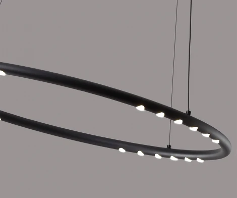 Подвесной светильник диммируемый Kink Light Магни 08557-60,19 черный 24W с пультом ДУ (LED, 220V, на тросе, кольцо)