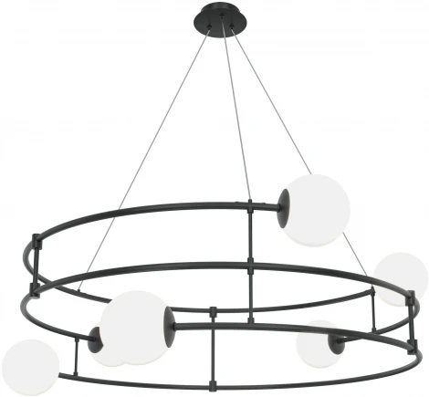 Подвесная люстра Maytoni Balance MOD317PL-06B (220V, на тросе, шарики, кольцо)