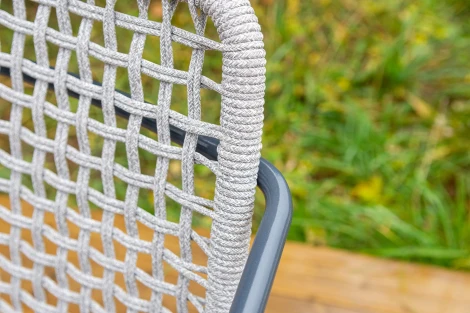 "Тунис" стул плетеный из роупа, каркас алюминий темно-серый (RAL7024), роуп светло-серый 4SIS 1-101270-RAL7024