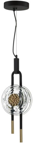 Подвесной светильник Odeon Light Magnet 5407/12L черный/золотой/металл/стекло LED 12W 3000K 1005Лм (220V, на проводе, круглые)
