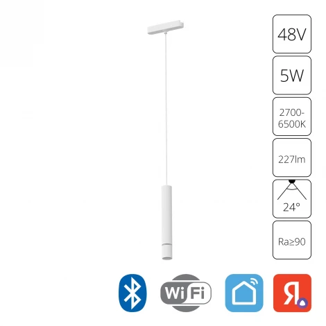 Магнитный трековый светильник 48V 5W Arte Lamp Rapid A2959PL-1WH (LED, управление смартфоном, умный дом - Алиса, Tuya Smart)