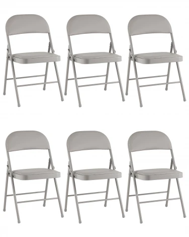 Стул складной GJ-22 серый иск.кожа 6 шт. Stool Group УТ000043174