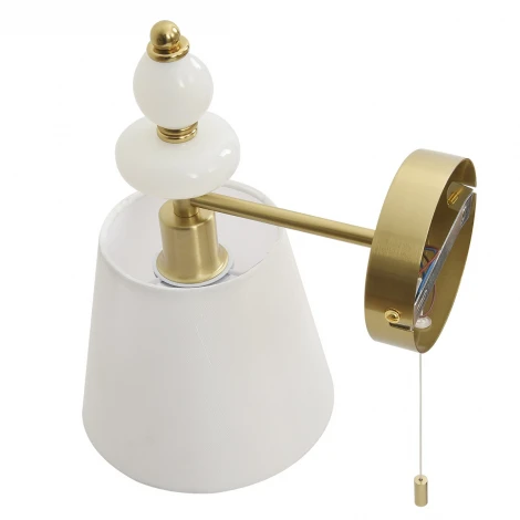 Бра Lumion Aneta 8411/1W латунь/белый, металл/стекло/текстиль Е14 40W 220V