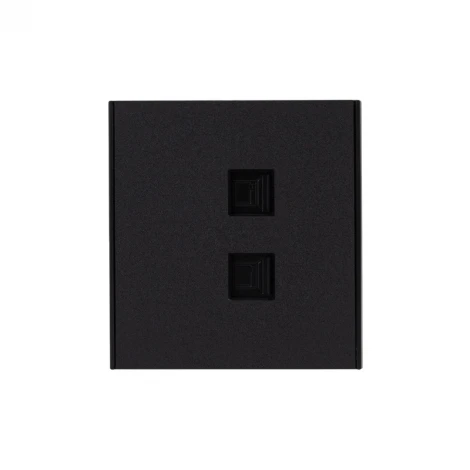 Розетка компьютерная двойная RJ45+RJ45 кат6 с/у антрацит Kranz Strong KR-78-0725-5