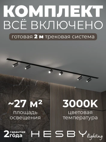 Трековая система в сборе встраиваемая однофазная 220V Hesby Lighting HSBL_kompl_S003_VI2B3K