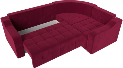 Лига Диванов угловой диван Кембридж правый угол (Микровельвет/Бордовый)