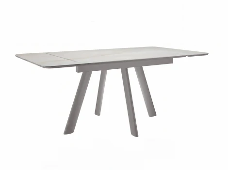 Стол DikLine DKA120E Керамика глянец белый Icelandic white jade (Ostra Bianco Light)/подстолье капучино 00-00086933