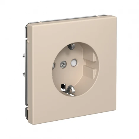 Розетка с заземлением и шторками (песочный) Systeme Electric GAL001245S