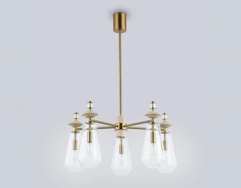Потолочная люстра на штанге с травертином Ambrella Ceramo Modern LH53305
