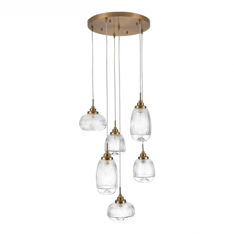 Подвесной светильник Lumion Dea 8439/6 латунь/прозрачный металл/стекло E14 6*40W 220V