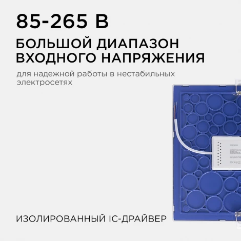 Потолочный встраиваемый светильник светодиодный квадратный 220В 24Вт 1920лм встроенный изолированный драйвер 2700К Apeyron 06-33