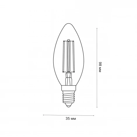 Лампочка светодиодная филаментная Volpe LED-C35-SLF LED-C35-5W/4000K/E14/CL/SLF