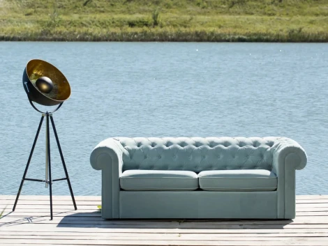 Диван Chesterfield ОГОГО (арт.329598), (Ткань/Серый)