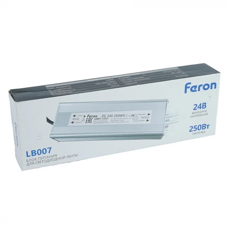 Трансформатор электронный для светодиодной ленты 250W 24V IP67 (драйвер) LB007 Feron LB007 53083