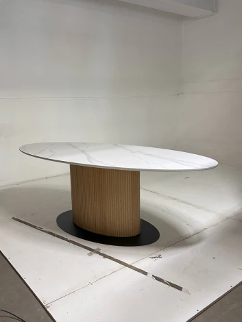 Стол M-City CARY 220 цвет БЕЛЫЙ МРАМОР M326/ Каркас OAK