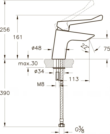 Смеситель VitrA AquaMed Solid S A42484EXP для раковины