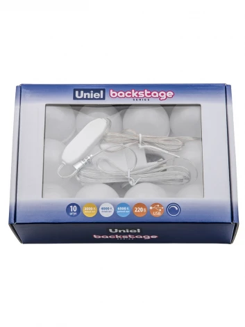 Мебельный светильник c зарядкой от USB Uniel ULM-F50-8W/SW/10/DIM IP20 WHITE (LED, 220V, выключатель, шарики)