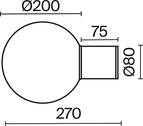 Настенный уличный светильник Maytoni Bold O598WL-01B1 (220V, шар, IP54)