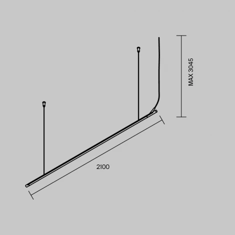 Шинопровод модульный низковольтный подвесной 2м горизонтальный 24V Maytoni Technical Busbar trunkings ArityTRX233-HL-2B