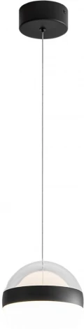 Подвесной светильник Odeon Light Roni 5075/12L черный/прозрачн./молочный/металл/акрил LED 12W 4000K 600лм (220V, на проводе, шар)