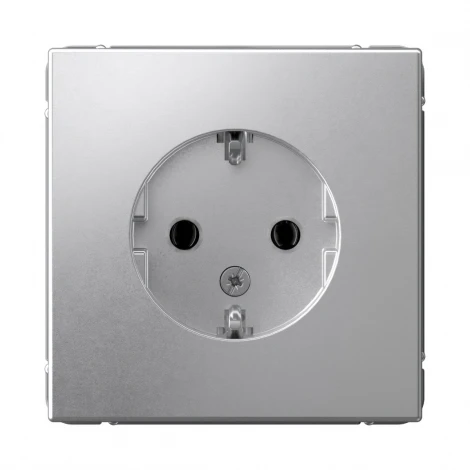 Розетка с заземлением (алюминий) Systeme Electric GAL000343