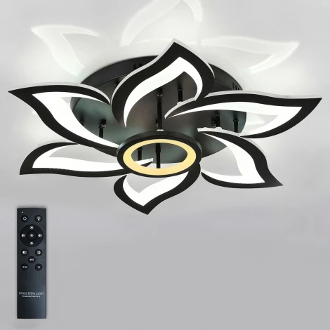 Потолочная люстра Natali Kovaltseva Olimp HIGH-TECH LED LAMPS 82020 BLACK (регулировка яркости, 220V, пульт управления, цветы)
