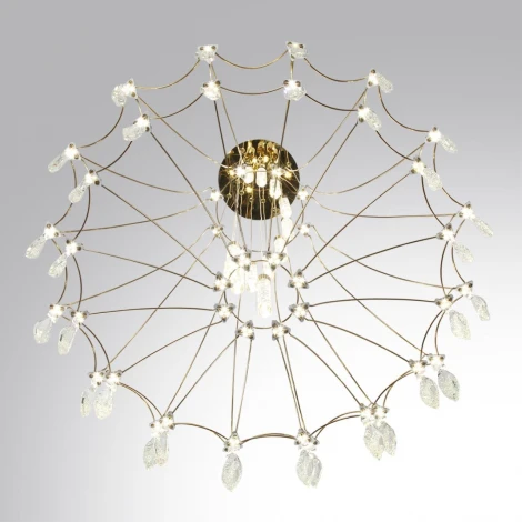 Подвесная большая люстра Odeon Light Flamenco 7000/51L золото/металл/хрусталь IP20 LED 51W (220V, на проводе)