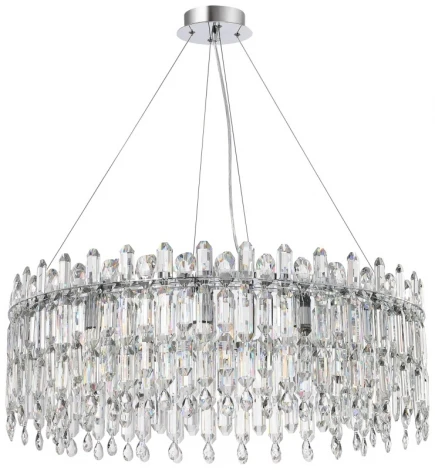 Подвесная люстра большая Legacy 2158/09/12P Stilfort (220V, хрусталь, подвески, на тросе, круглые)