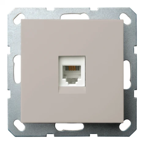 Телефонная розетка RJ-11 (тауп soft touch) Jasmart G-Classic G6101T