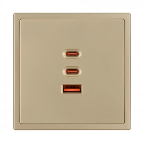 Механизм розетки с быстрой USB зарядкой ARL NOBE SCT-NOBE-MUACC-SFPL-FC-GD (65W, QC3) (Arlight,) 061836