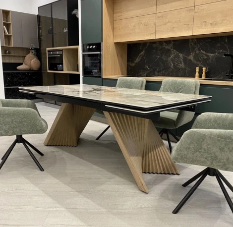 Стол МАНХЭТТЕН 200 цвет ПАНДОРА (PANDORA), керамика / Дуб Галифакс M-City 64722