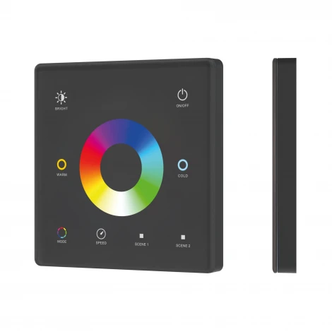 Сенсорная панель INTELLIGENT ARLIGHT SMART-RF-801-11-1G-2SC-RGB-MIX черный (3V, 2.4G) накладная (IARL, IP20 Пластик) 063528