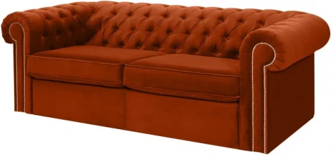 Диван Chesterfield ОГОГО (арт.344631), (Ткань/Оранжевый)