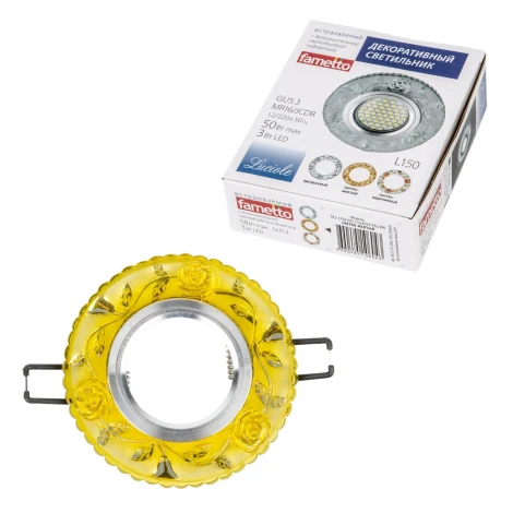 Встраиваемый точечный светильник Fametto Luciole DLS-L150 GU5.3 GLASSY/YELLOW (220V, круглые, розы)