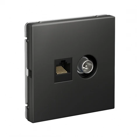 Розетка ТВ + Ethernet RJ-45 (базальт) Systeme Electric GAL001489