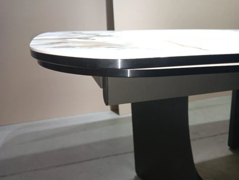 Стол БИРГЕР (BIRGER) 200 цвет KL-188 Контрастный мрамор, итал./ Темно-серый, ®DISAUR M-City 64346