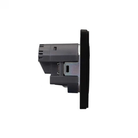 Розетка 1-ая с/з с/у з/ш 16А с USB A+C быстрой зарядки 5В/3А оникс Kranz Round KR-78-0704-3