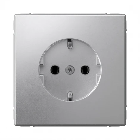 Розетка с заземлением (алюминий) Systeme Electric GAL000343S