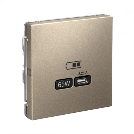 Розетка с быстрой зарядкой USB Type-C 65Вт (шампань) Systeme Electric GAL000527