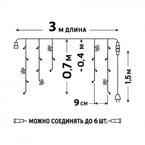 Гирлянда Uniel ULD-B3010-200/SWK MULTI IP67